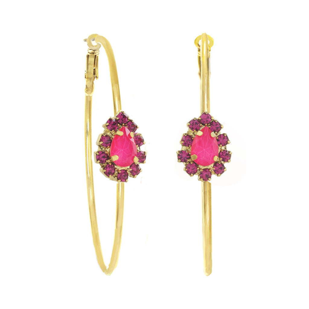 PREORDER Mini Bianca Hoops Fuchsia Matt - Tova main image 1