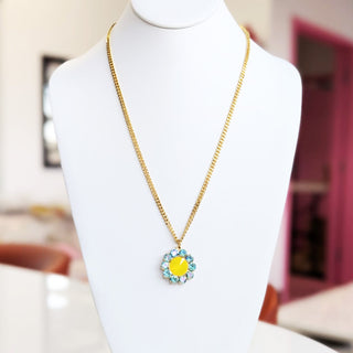 Twiggy Necklace in Aqua Lemon