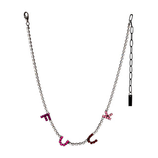 F.#.C.K. Necklace in Gunmetal Pink