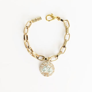 Zodiac Gold / Mint Patina "LIBRA" Bracelet