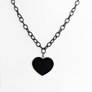 Enamel Heart Reversible Necklace