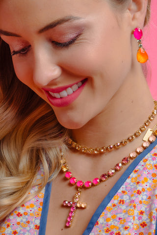 Mini Donatella Necklace in Pink