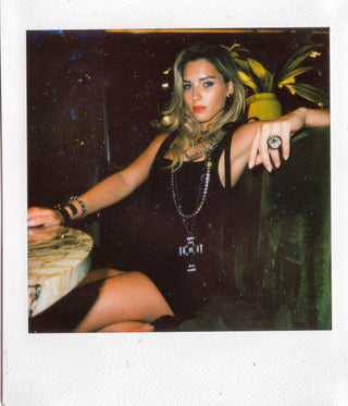 Keira Cuff in Antique Silver / Clear