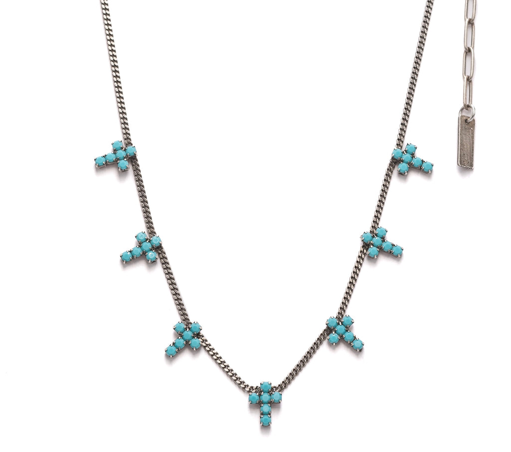 Multi Cross Necklace In Turquoise – TOVA