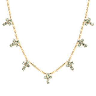 Multi Cross Necklace in Chrysolite