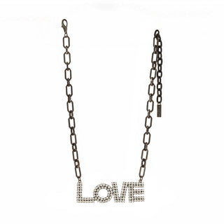 LA LA LOVE Necklace in Gunmetal / Clear