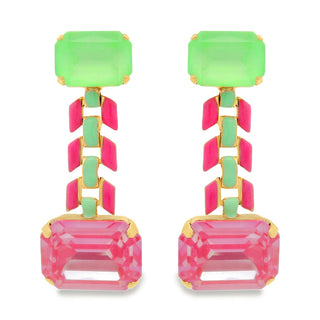 Shelley Earrings in Pink & Mint