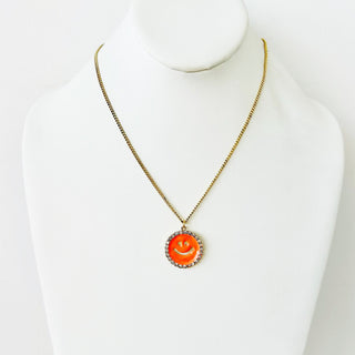 Mini Be happy Necklace in Coral