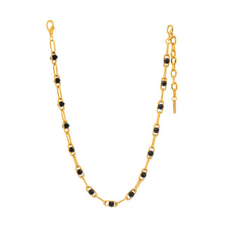 Ivey Necklace in Antique Gold Black