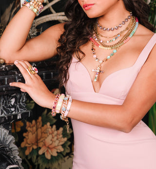 Olivia 3 Strand Stretch Bracelet in Fairy Dust