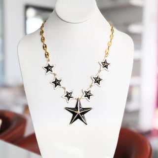 Black & White Pretty Stars Necklace