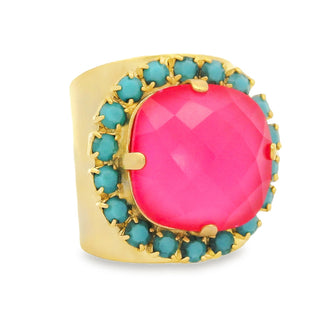 Cambrie Ring in Ultra Fuchsia / Turquoise