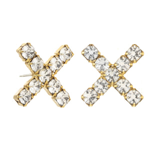 The X Studs in Antique Gold