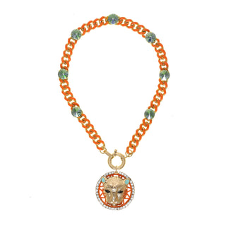 Galileu Necklace in Aqua / Orange