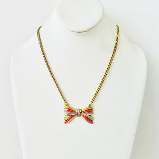 Multi Color Bow Necklace
