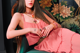 Edith Rectangle Ring in Lunapink