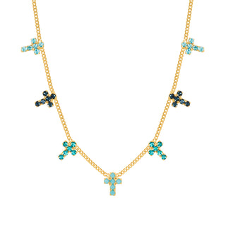 Multi Cross Necklace in Marina Fairy