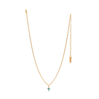 Single Mini Cross Necklace in Turquoise