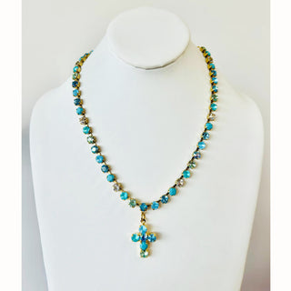 Baby Donatella Necklace in Blue Mix "One of a Kind"