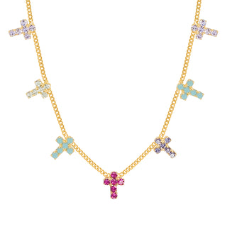 Multi Cross Necklace in Pop