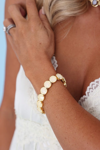 Croatia Stretch Bracelet in Ultra White Opal  - Various Colrs