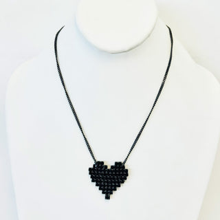 Candy Heart Necklace in Gunmetal / Jet