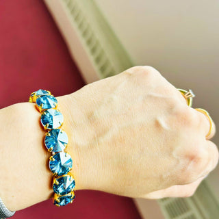 Croatia Stretch Bracelet in Ice Blue Champagne "One of a Kind"