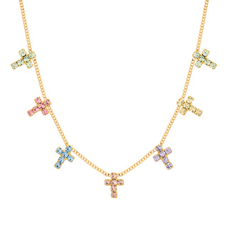 Multi Cross Necklace in Fairy Dust