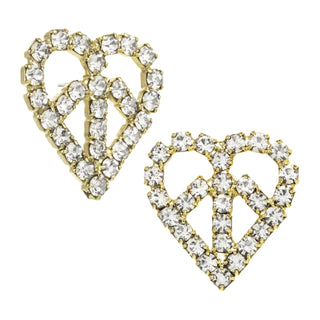 Peace & Love Studs in Antique Gold