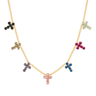 Multi Cross Necklace in Berry Fairy
