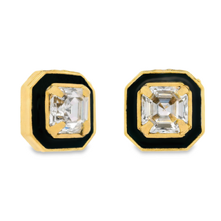 Dakota Earrings in Black / Clear