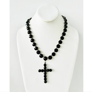 Donatella Necklace in Antique Silver / Jet "One of a Kind"