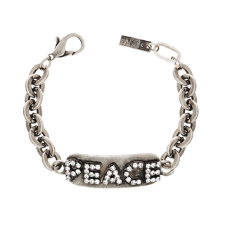 Peace ID Bracelet in Antique Silver