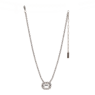 Edith Plus Pendant Necklace in Antique Silver