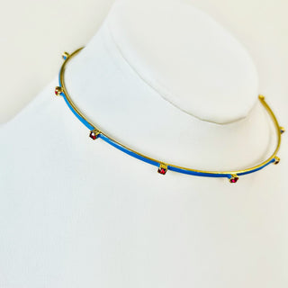 Everly Choker in Blue / Red
