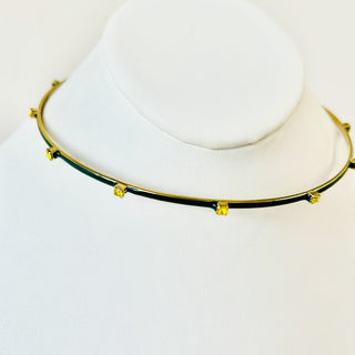 Everly Choker in Forest Green / Yellow
