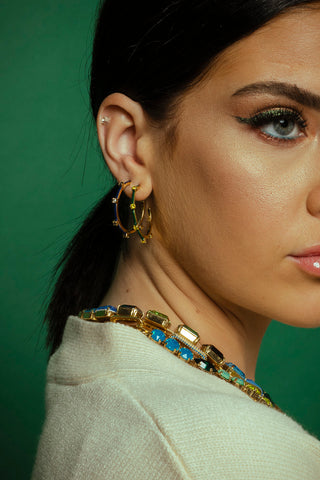 Everly Hoops in Red / Light Amethyst