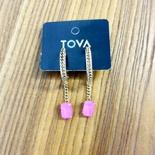 Katie Hoop Earrings in Pink