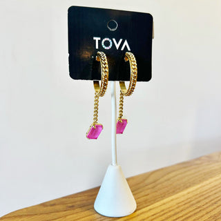 Katie Hoop Earrings in Pink
