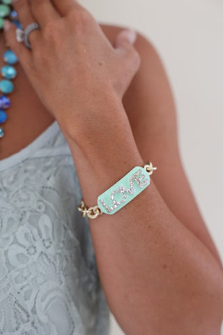 Love ID Bracelet in Enamel / Fairy Dust