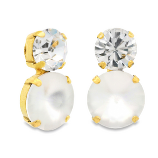 Maegan Earrings in White Matt