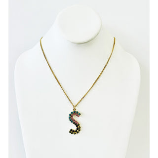 Mini Monogram Necklace Letter "S" (Color Mix 1)