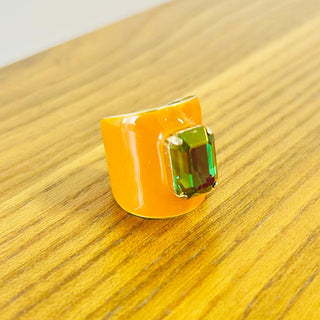 Mini Roddy Ring in Pumpkin / Majestic Green