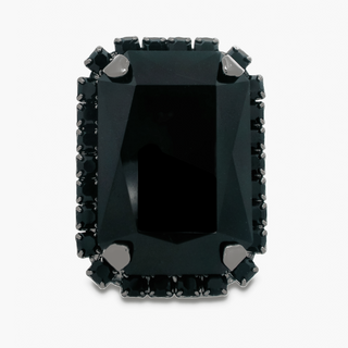 Mini Soleil Ring with Trim in Gunmetal / Jet