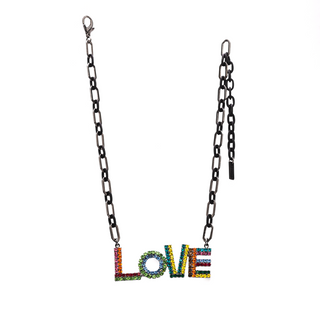 LA LA LOVE Necklace in Gunmetal