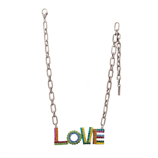 LA LA LOVE Necklace in Antique Silver