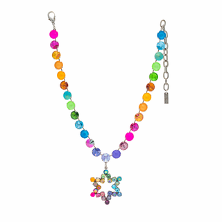 Star of David Necklace Watermelon Rainbow