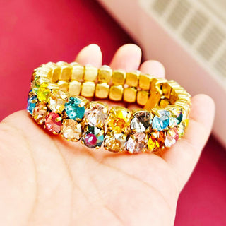 Olivia 2 Strand Stretched Bracelet in Multi Mix