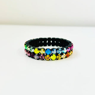 Olivia 2 Strand Stretched Bracelet in Smutt / Multi