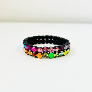 Olivia 2 Strand Stretched Bracelet in Smutt / Multi